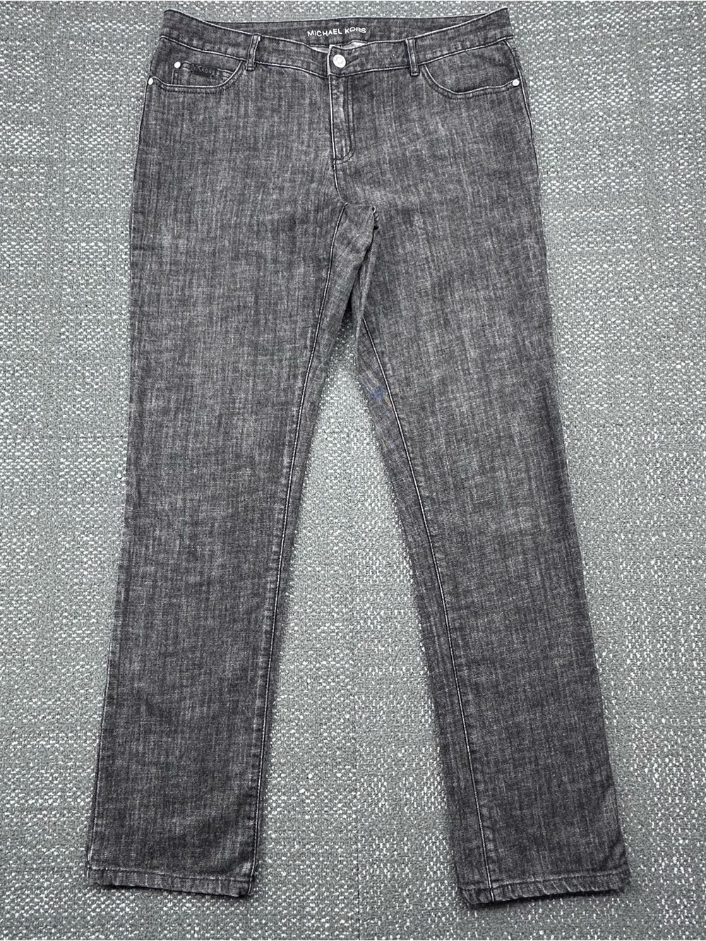 Michael Kors Black Acid Wash Denim Straight Jeans - Women’s